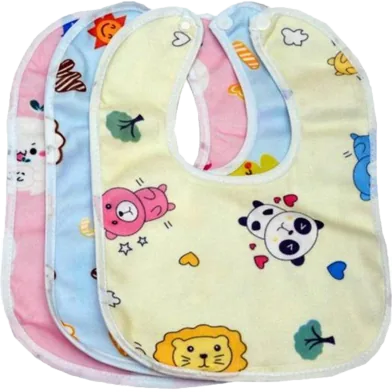 Soft Cotton Bibs Bip Bib for Baby Multicolor 3 Pcs - Rokomari product